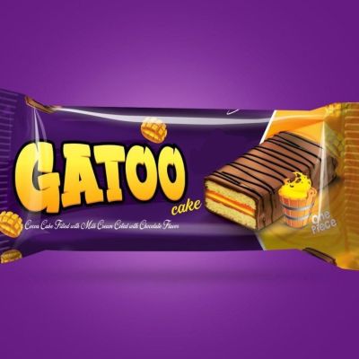 كيك جاتوه بحشو كريمه المانجو ومغطى بالشيكولاتة 24 قطعه بالعلبه 