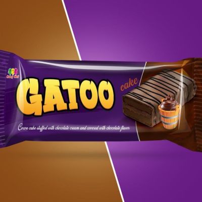 كيك جاتوه مغطى بالشيكولاتة 24 قطعه بالعلبه 