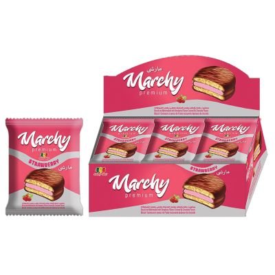 بسكويت مارشى بحشو المارشملو فراولة علبة 12 باكو